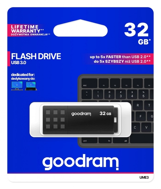 USB-flashdisk 32GB USB 3.0 zwart