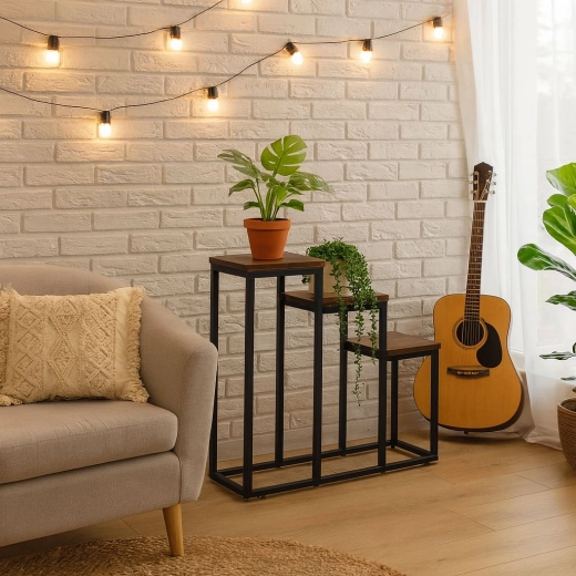 Drie getrapte planken voor perfecte presentatie