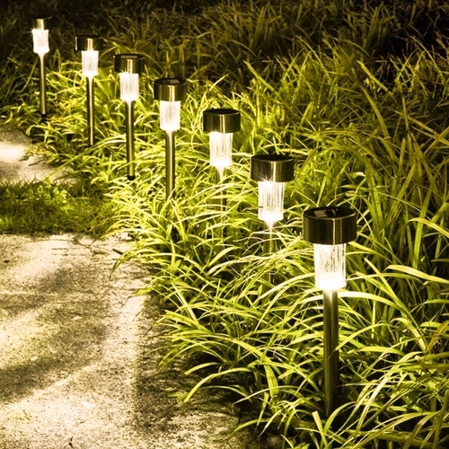 Zonne-LED Tuinlampen - set van 10, insteekbaar, waterdicht, warm wit licht