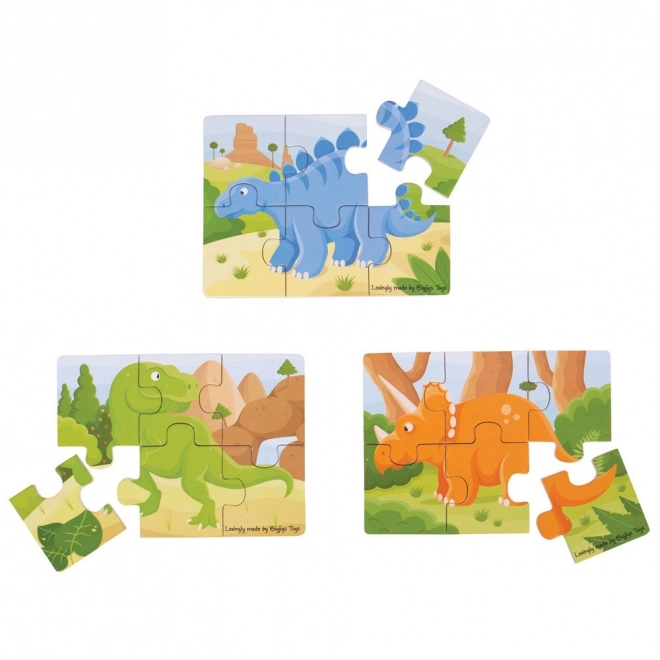 Bigjigs Toys Puzzel 3-in-1 dinosauriërs