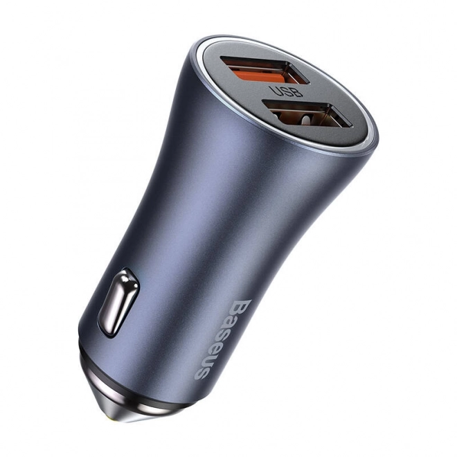 Baseus autolader met dubbele USB en USB-C kabel