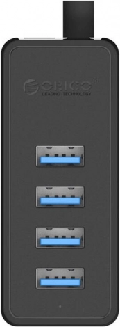 ORICO USB 3.0-hub 4× USB met externe voeding (zwart)