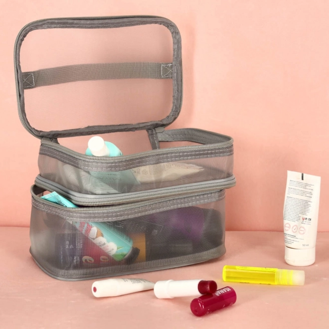 Grijze reiscosmetische tas