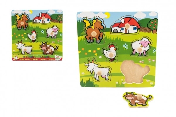 Insteekspel Mijn eerste dieren - 6 stukjes