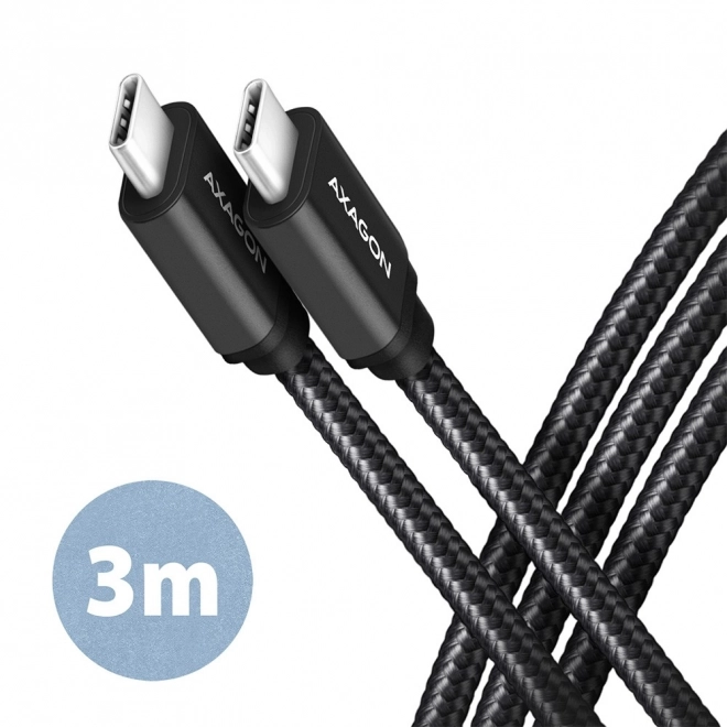 Kabel USB-C naar USB-C 3m, Power Delivery 60W, flexibele gevlochten