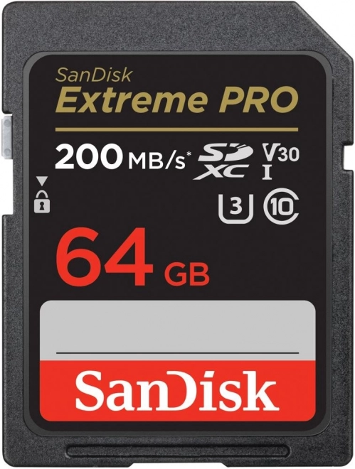 Geheugenkaart SANDISK EXTREME PRO SDXC 64GB 200/90 MB/s UHS-I U3 (SDSDXXU-064G-GN4IN)