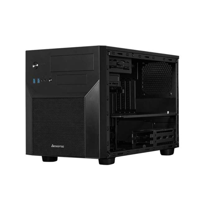 Zwarte computerkast mATX Cube Mesh Serie