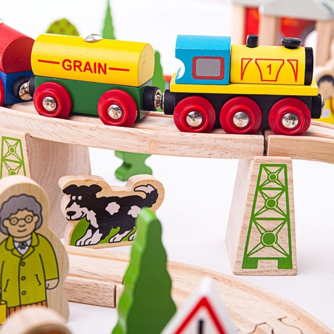 Bigjigs Rail Houten Treinbaan Bergroute 112 stuks