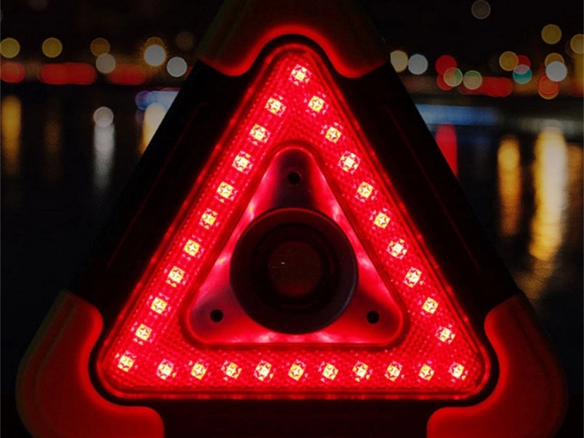 Waarschuwingsdriehoek met LED zaklamp en powerbank