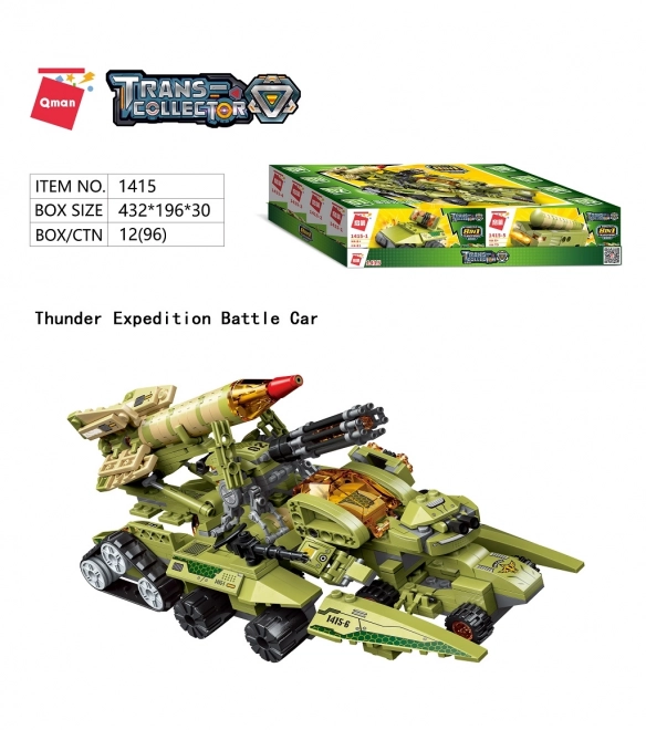 Qman Thunder Expedition Gevechtsvoertuig Bouwset 8v1