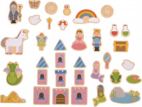 Bigjigs Toys sprookjesachtige houten magneetjes – set van 35 stuks