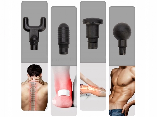 Draadloze massagepistool met 4 koppen