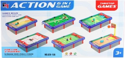 Set van tafelspellen 6-in-1 voor kinderen