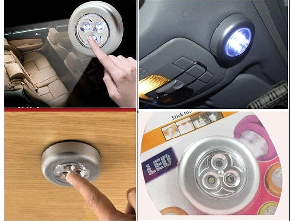 Draadloze zelfklevende aanraaklamp voor kast met 3 LED's