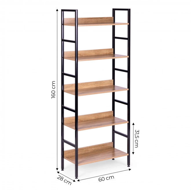 Moderne boekenkast met 5 planken