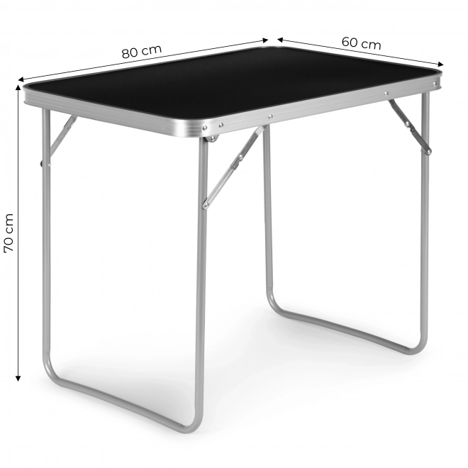 Toeristische tafel opvouwbare picknicktafel blad 80x60 cm zwart