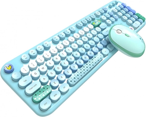 MOFII Lovely Draadloze Set Toetsenbord en Muis (Blauw)