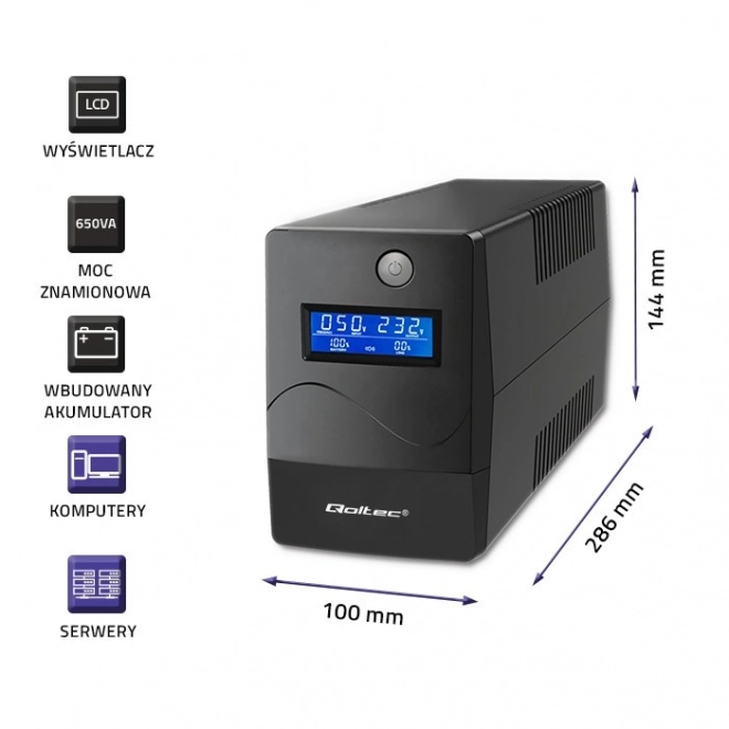 Noodstroomvoorziening UPS Monolith 650VA 360W LCD USB RJ45