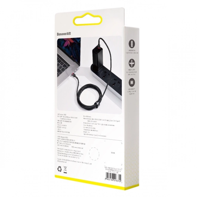USB-C kabel voor snel opladen Baseus Cafule 100W rood zwart