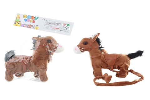 Pluchen paardje dat loopt met geluiden