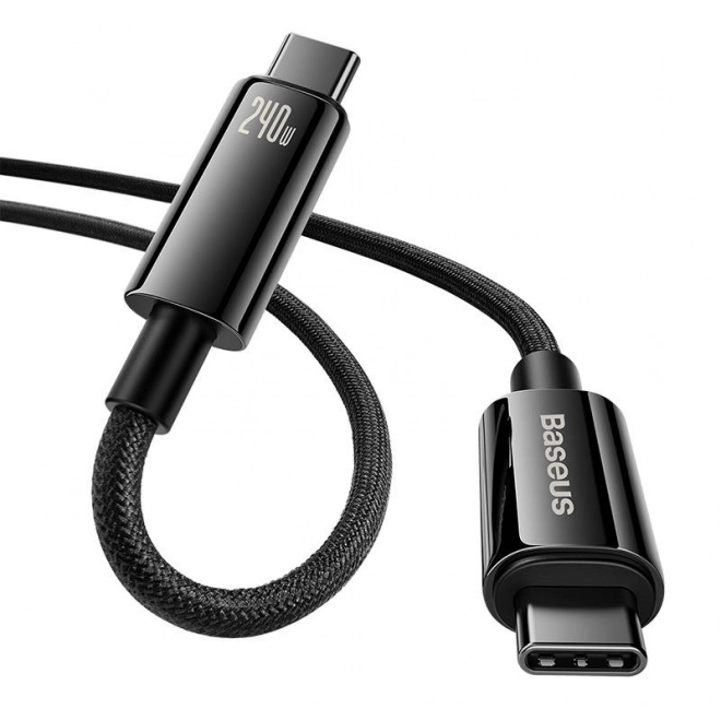 Kabel USB-C naar USB-C Baseus Tungsten Gold 240W 1 m (zwart)