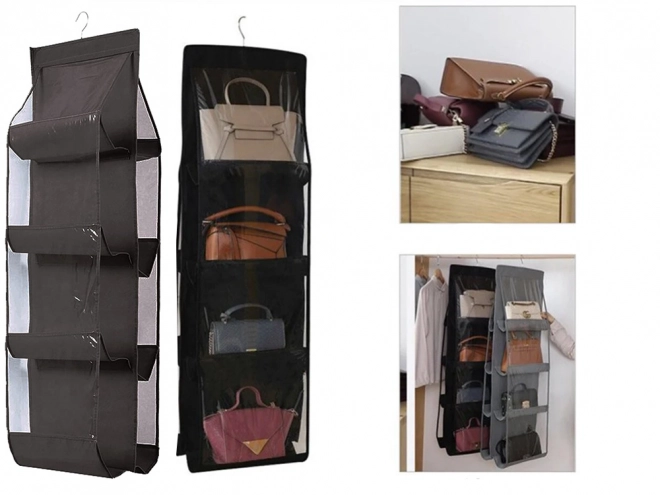 Hangende organizer voor handtassen in de kast