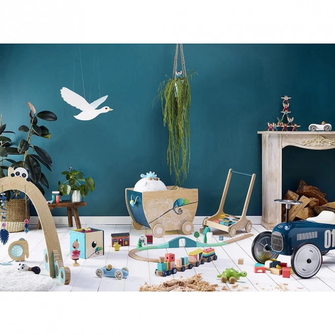 Vilac Groot houtauto Grand prix vintage lichtblauw