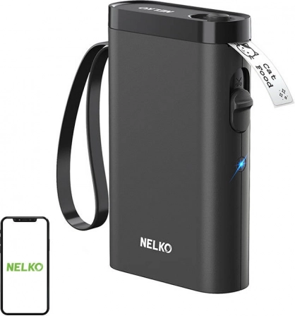 Draagbare label-thermoprinter NELKO P21 (zwart)