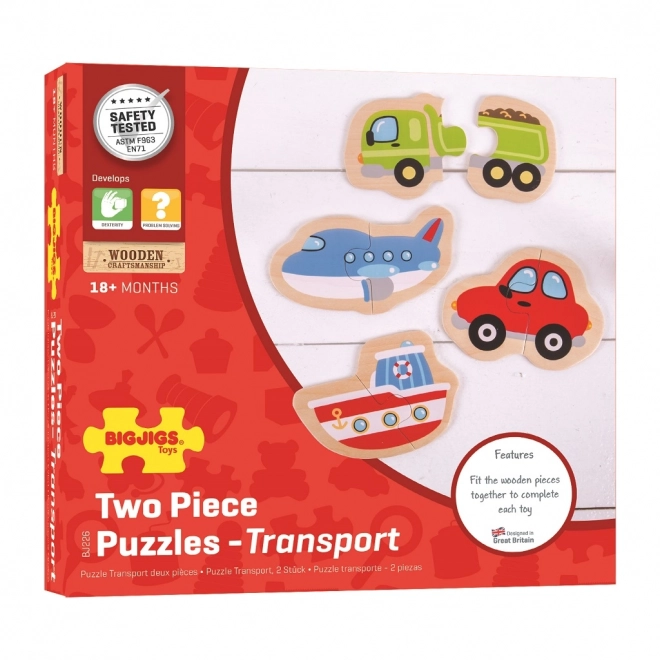 Bigjigs Toys Eenvoudige puzzel Vervoersmiddelen