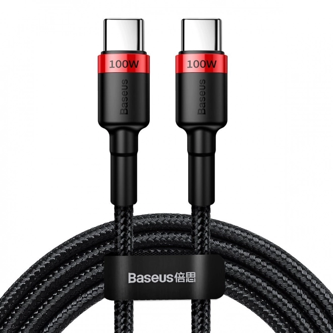 USB-C kabel voor snel opladen Baseus Cafule 100W rood zwart