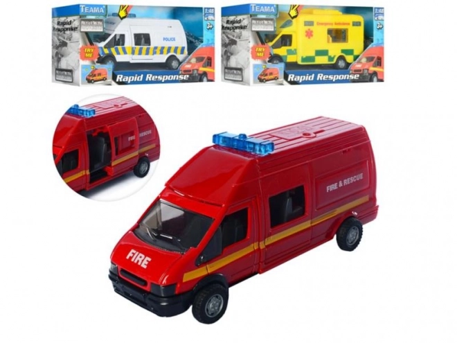 Metalen auto Rapid 1:48 met geluid