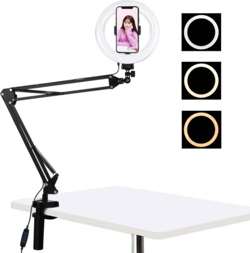 Puluz tafelstandaard met 20 cm LED ringlicht voor vloggen
