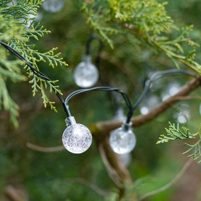 Zonnelampen voor in de tuin LED lichtjes ronde vorm 7m warm wit