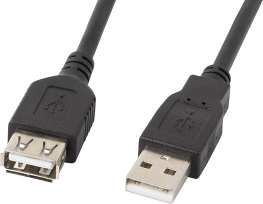 USB 2.0-verlengkabel AM–AF zwart 5 m