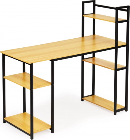 Bureau in loftstijl met planken licht eiken
