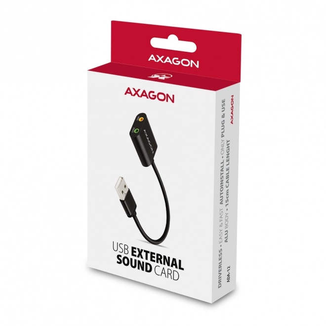 Externe geluidskaart USB 2.0 48kHz/16-bit stereo Axagon