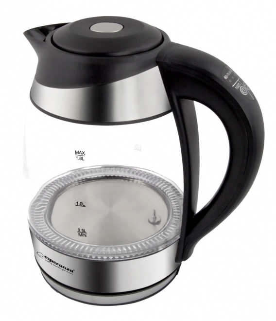 Waterkoker Seine 1,7 l van zwart glas met LED-verlichting en temperatuurregeling