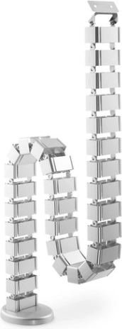 Elastische kabelspiraal met voet 1,3 m, zilver