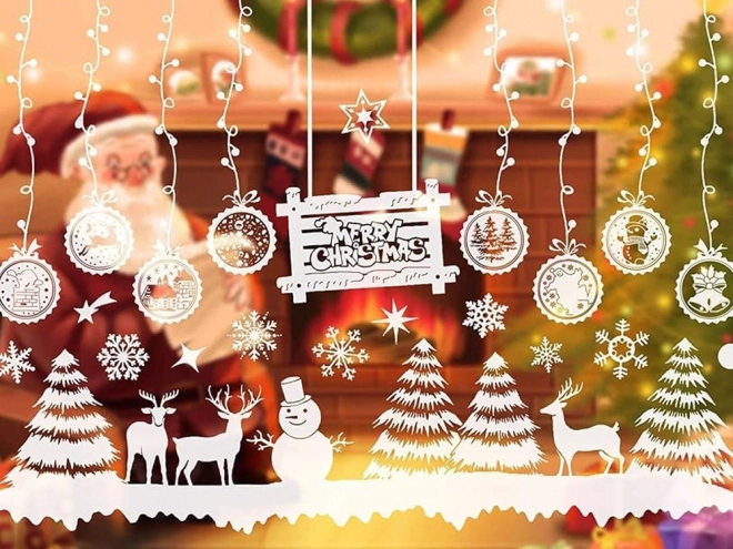 Kerststicker voor ramen met kerstboommotief