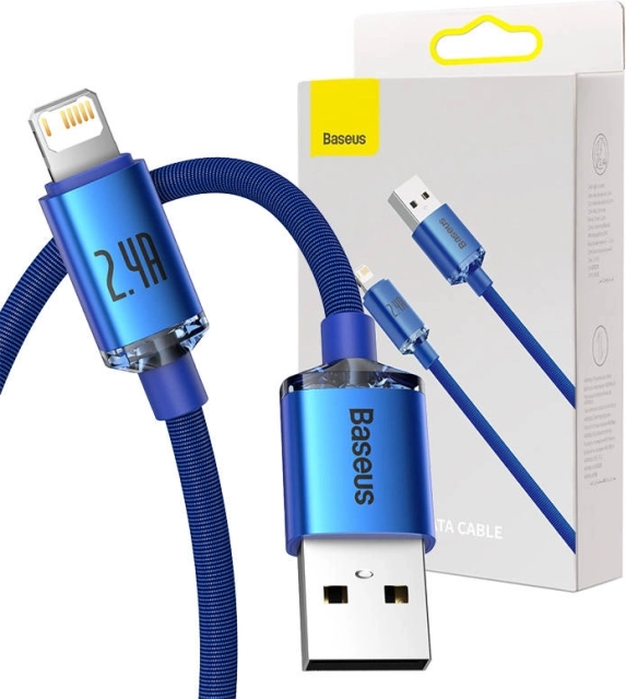 Baseus Crystal Shine blauwe USB-naar-Lightning-kabel