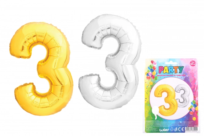 Opblaasbare ballon in de vorm van cijfer 3