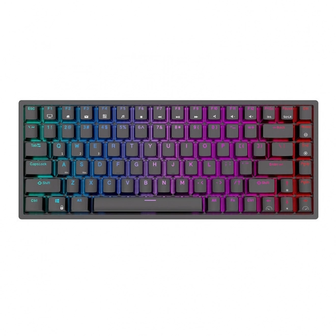 Draadloos mechanisch toetsenbord Royal Kludge RK84 met RGB-achtergrondverlichting en rode schakelaars