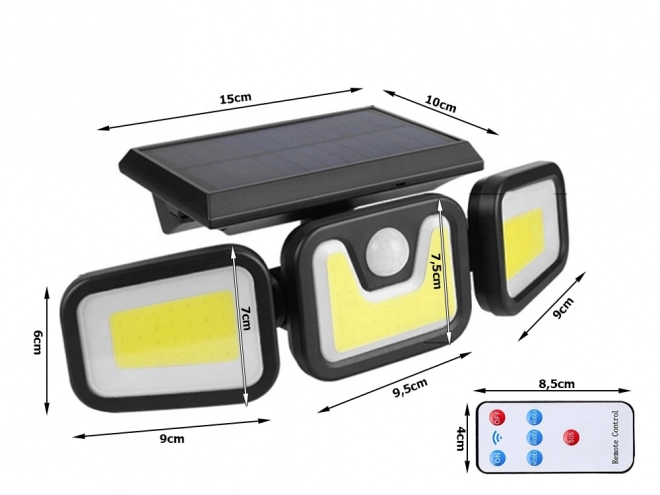Zonne straatlamp met bewegingssensor en afstandsbediening
