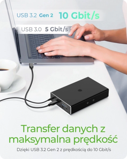 Externe Raid-behuizing IB-RD2253-C31 voor 2,5 SATA HDD naar USB 3.2 Gen 2, RAID 0,1, ENKELE, GROTE