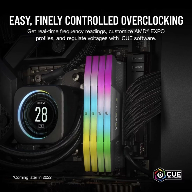Geheugen DDR5 Vengeance RGB 48GB/6000 CL30 met AMD EXPO en Intel XMP