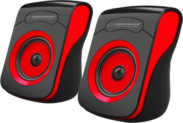 USB-luidsprekers 2.0 FLAMENCO zwart‑rood