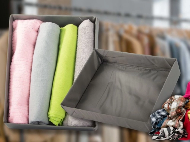 Grijze kledingorganizer voor lades in kleerkast