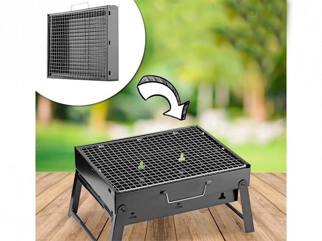 Draagbare inklapbare houtskoolbarbecue voor kamperen en BBQ