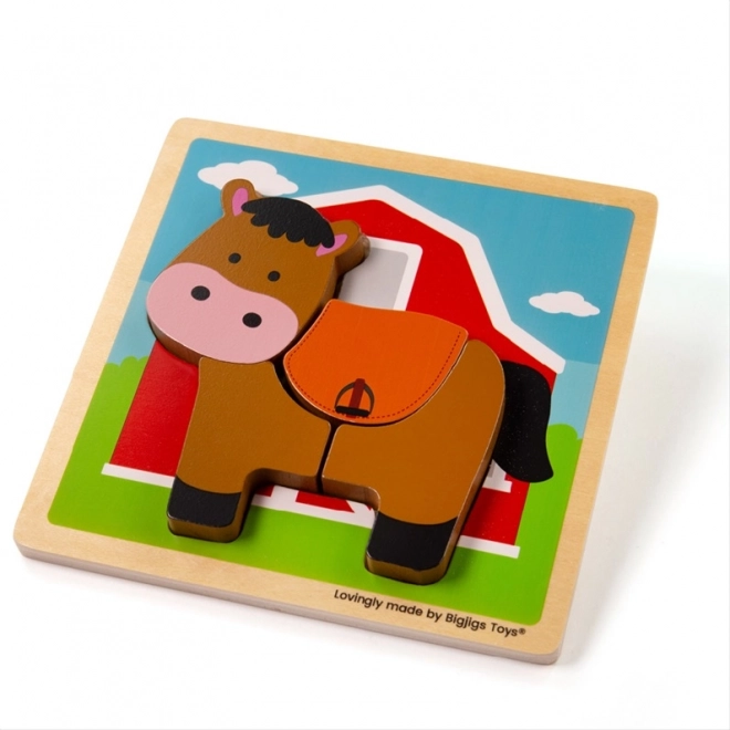Inlegpuzzel Paardje Bigjigs Toys