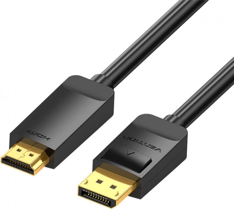 Kabel DisplayPort 1.2 naar HDMI 1.4 Vention HAGBH 2 m, 4K 30Hz (zwart)